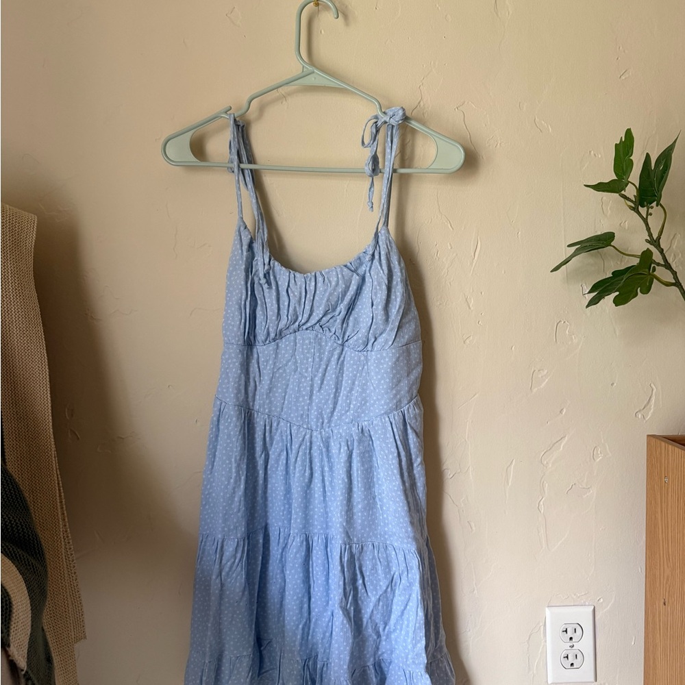 La Hearts Sky Blue Smocked Dress